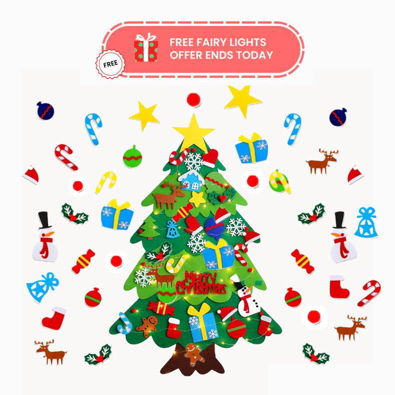 Aravelia Interactive Felt Christmas Tree Set on wall