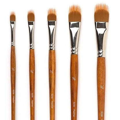 Dual-Layer Synthetic Flat Grainer Brush Set(5 PCS)