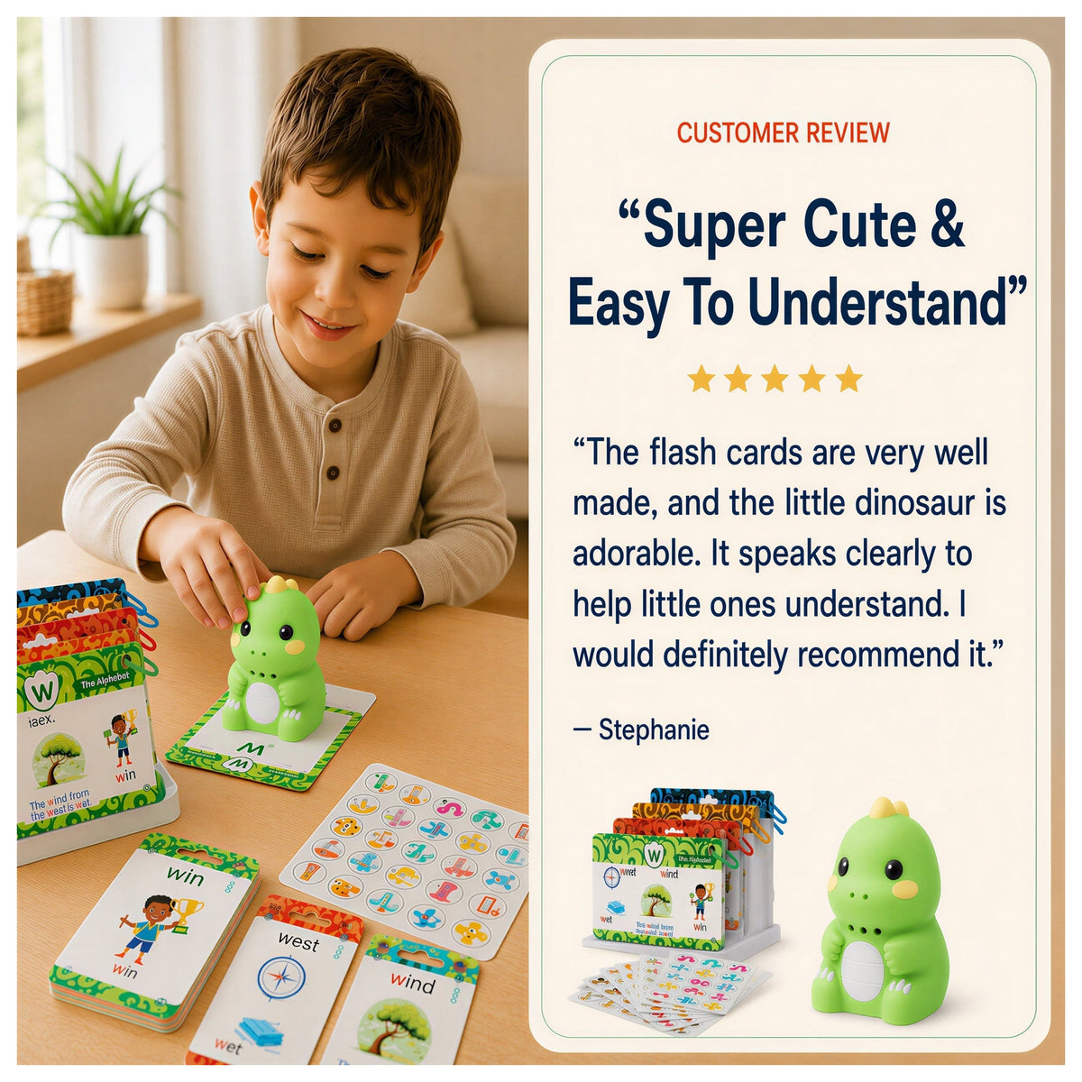 Aravelia Talking Dinosaur — Interactive Learning Cards