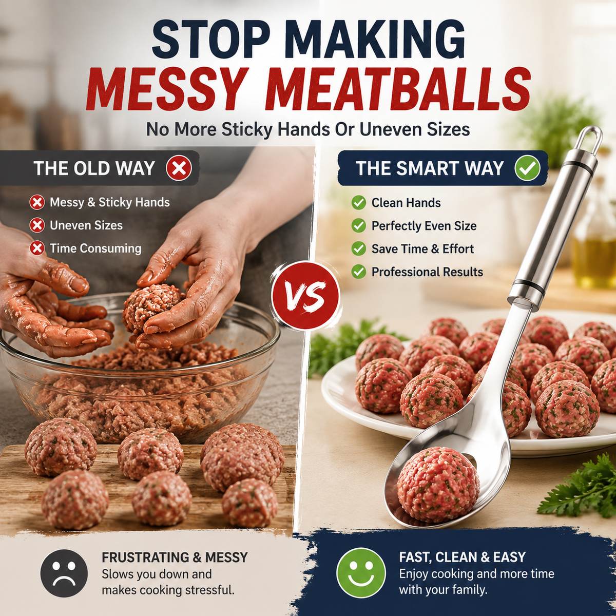 Meatball shaping and meal preparation