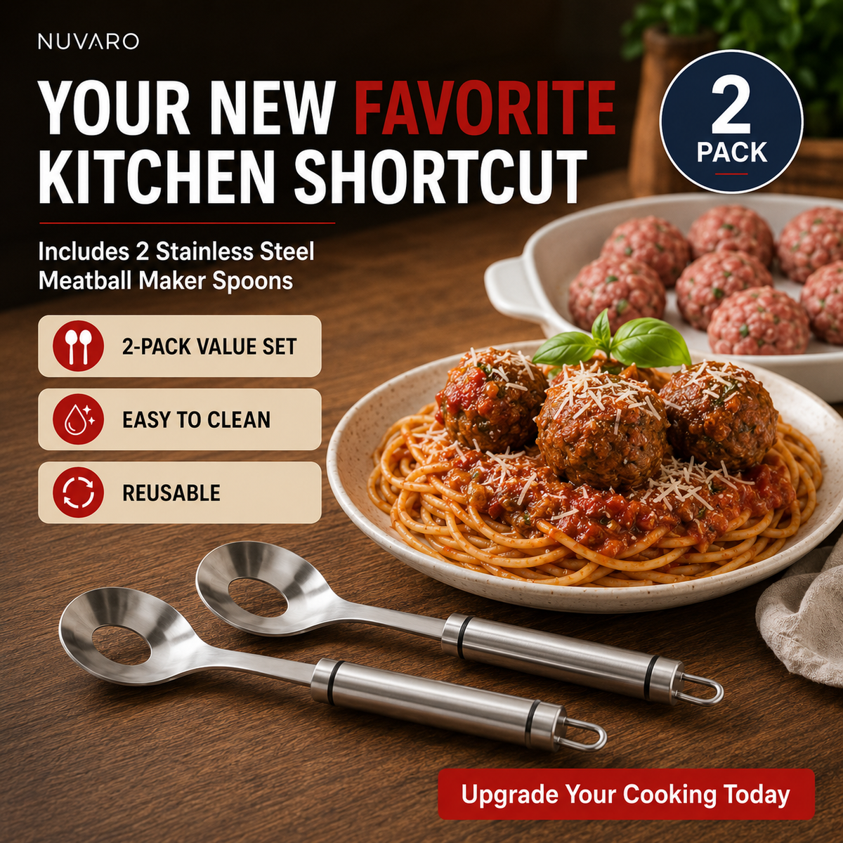 Meatball maker long handle and hanging design