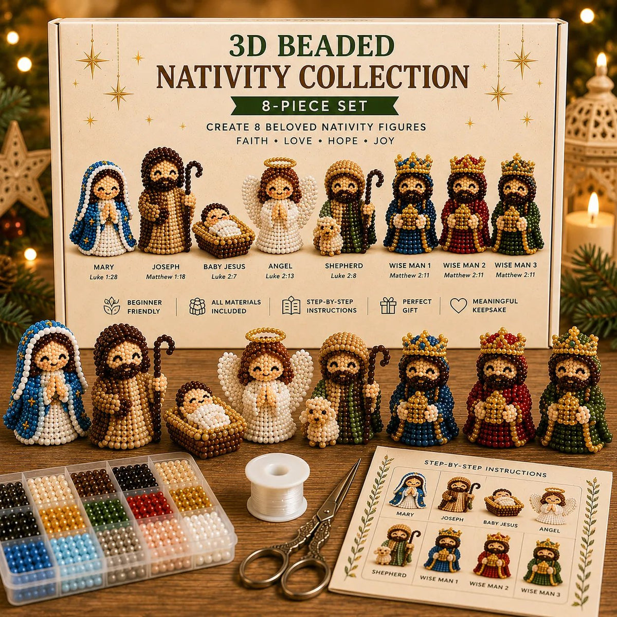 Handmade Christmas Faith Craft Set (8-Piece Set)
