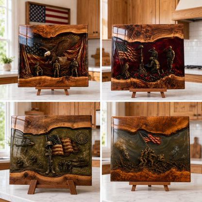 Handmade Veteran Memorial Display Boards