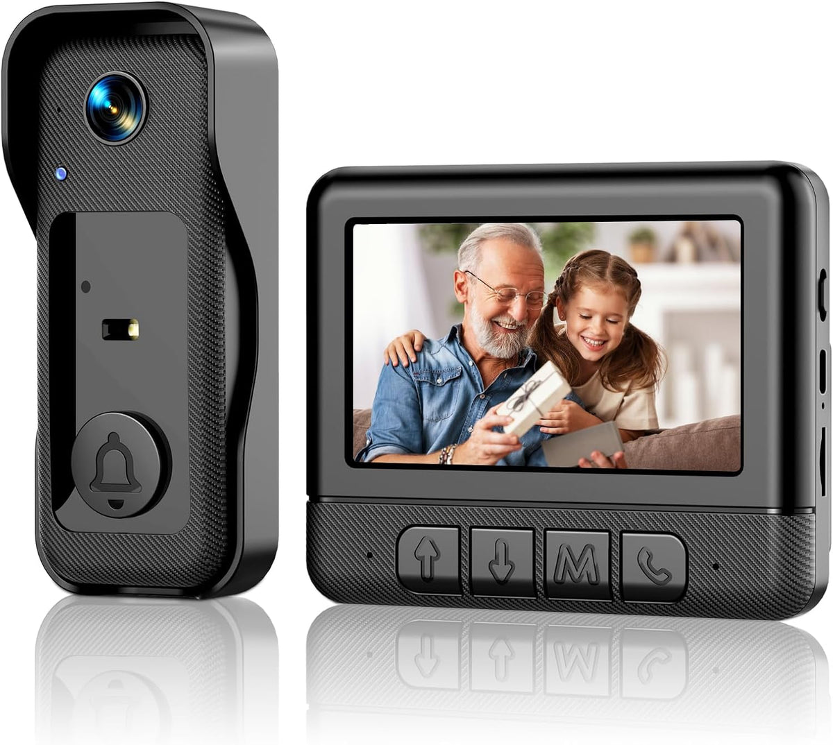 Wireless doorbell camera and 4.3-inch indoor monitor kit