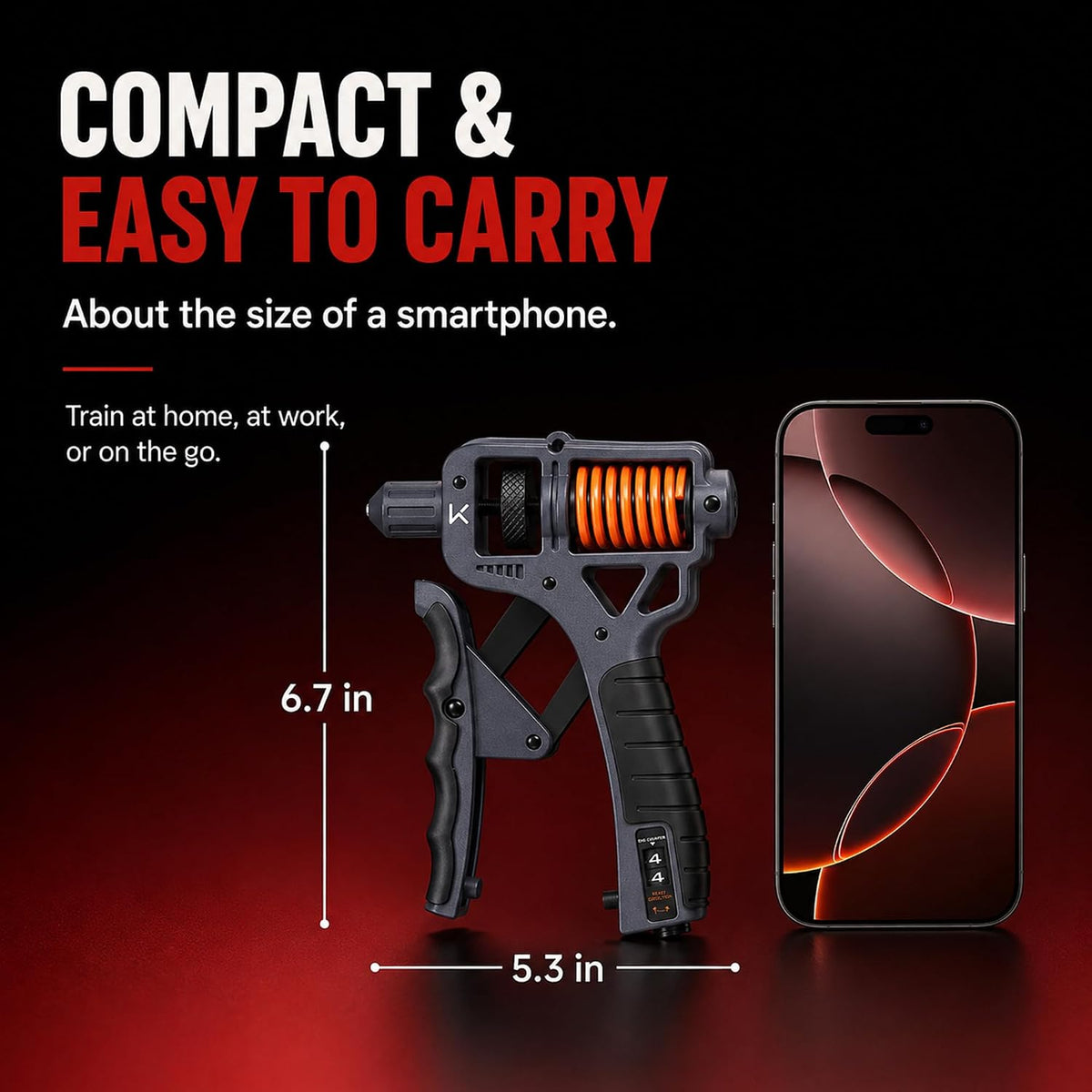 Compact grip trainer dimensions