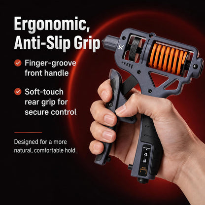 Grooved handle and anti-slip rear grip