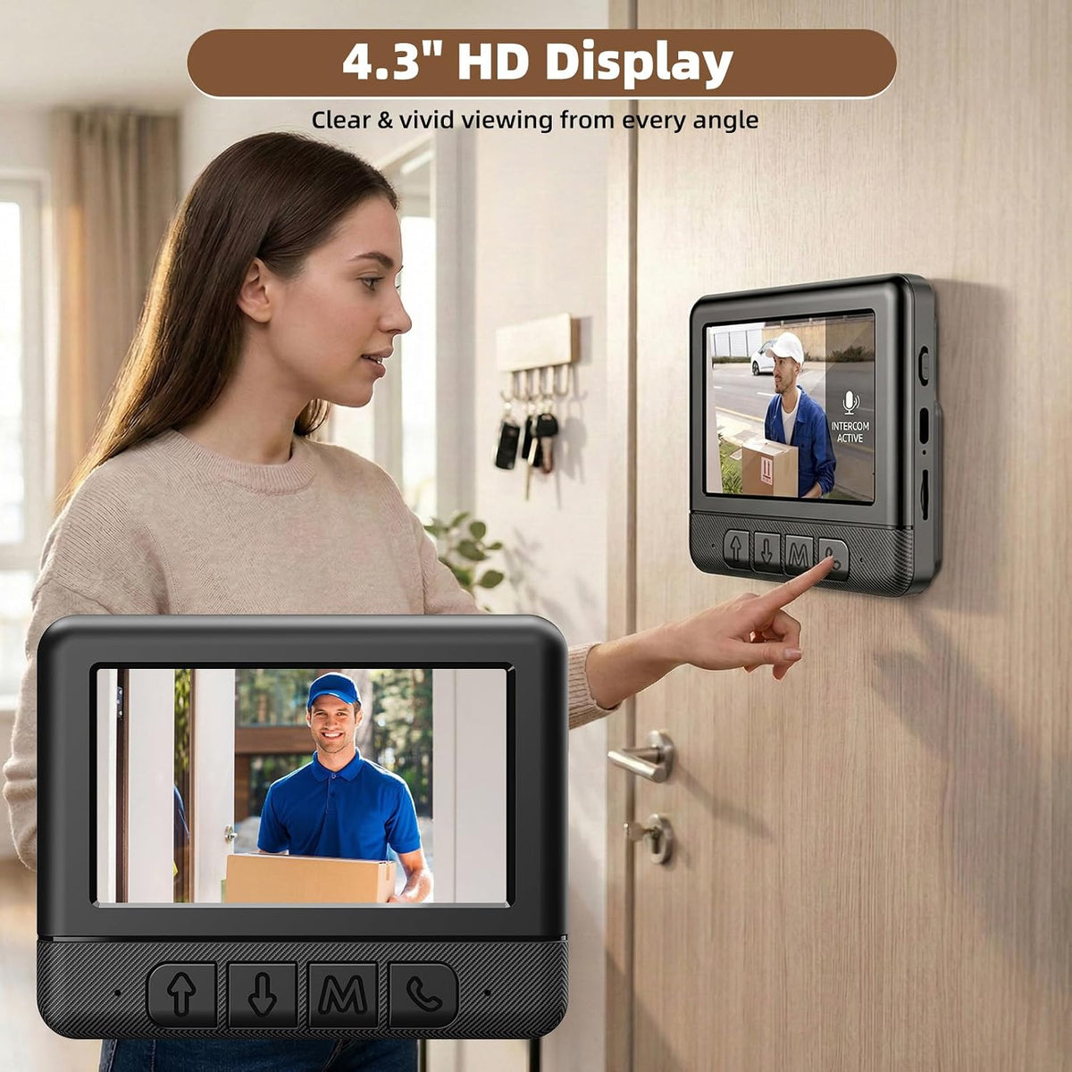 4.3-inch color display for answering the door