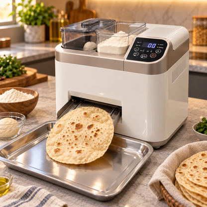 FreshPress pressing and cooking a flatbread