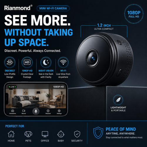 📸Mini WIFI Camera 1080P HD - Night Vision Included