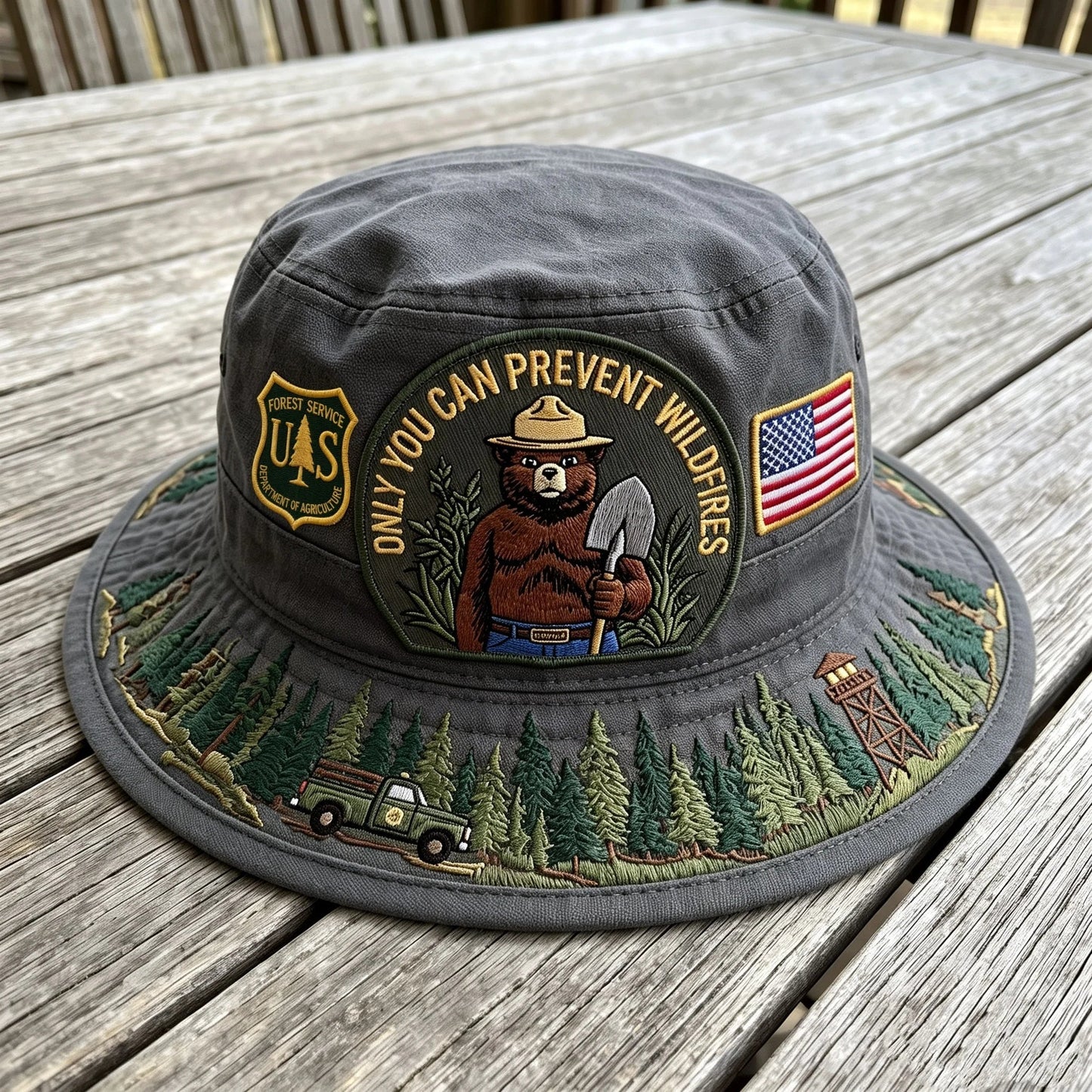 🇺🇸 Last Day Promo - 🐻USFS Only You Can Prevent Wildfires Boonie Hat🌲