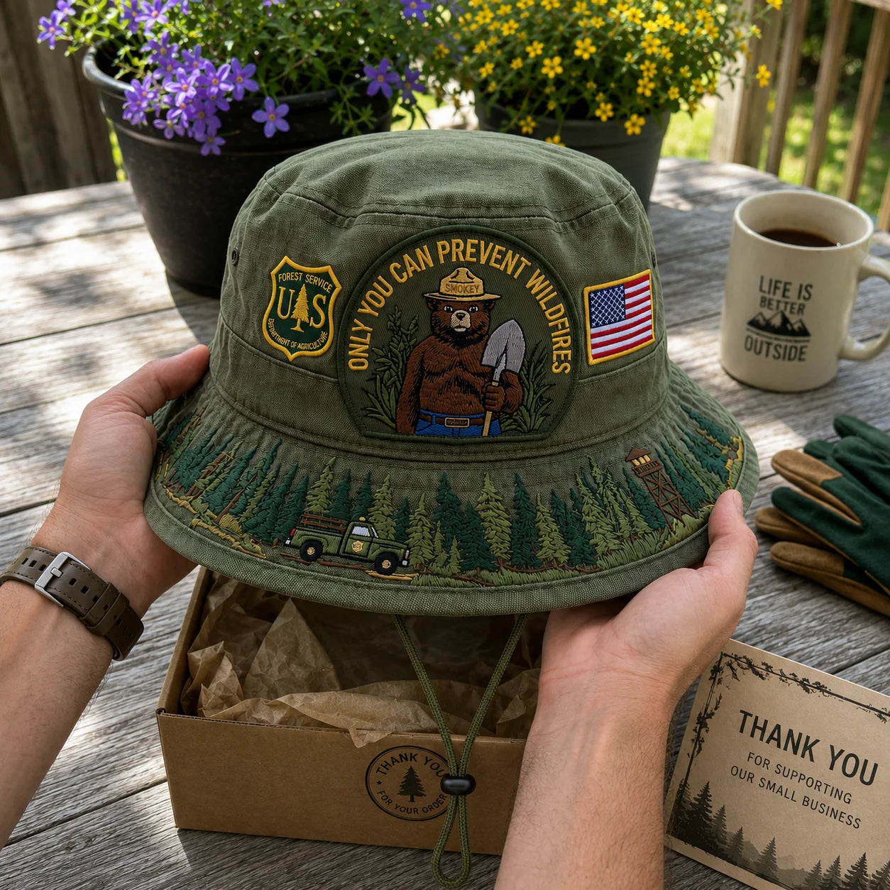 🇺🇸 Last Day Promo - 🐻USFS Only You Can Prevent Wildfires Boonie Hat🌲