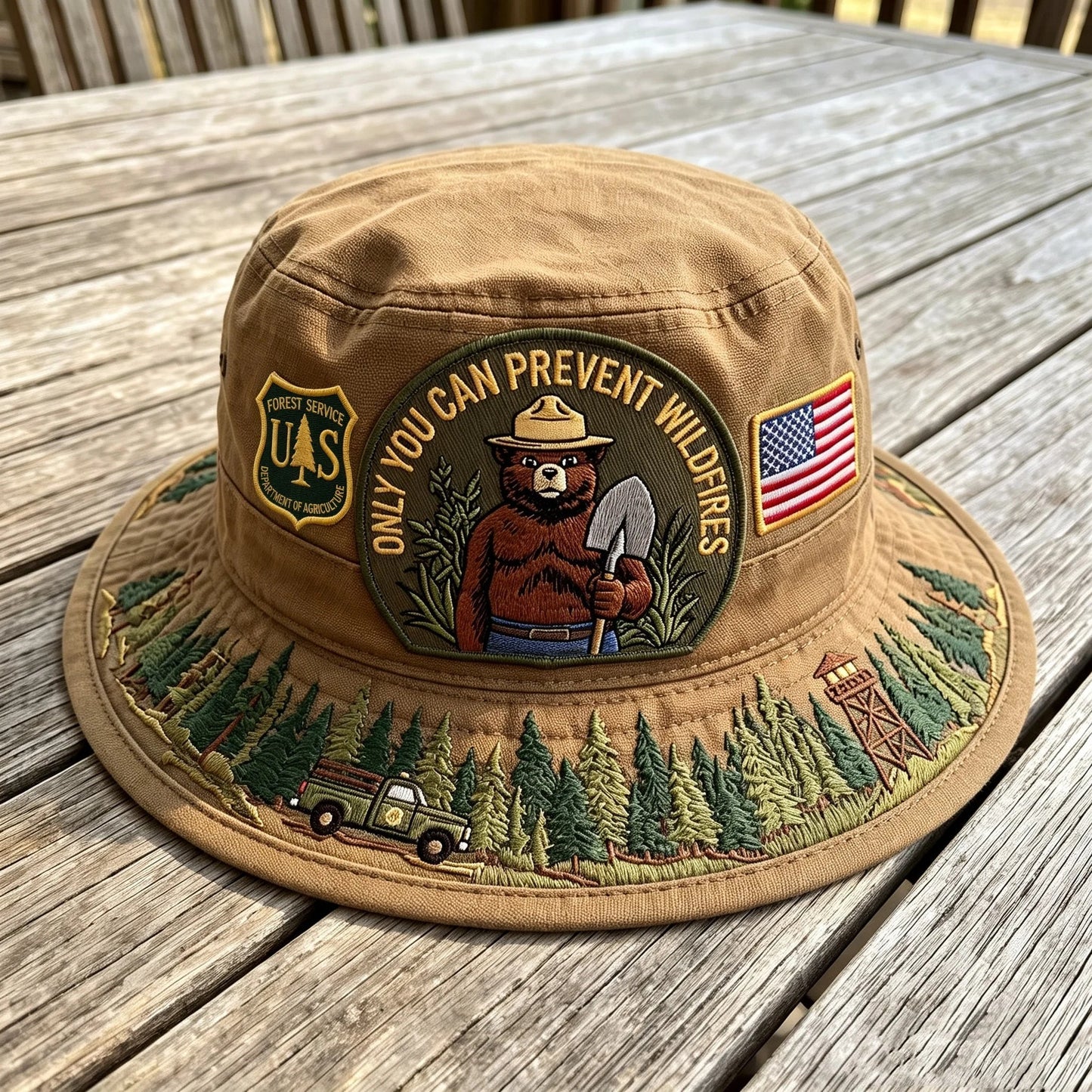 🇺🇸 Last Day Promo - 🐻USFS Only You Can Prevent Wildfires Boonie Hat🌲
