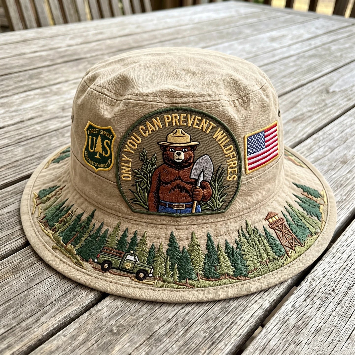 🇺🇸 Last Day Promo - 🐻USFS Only You Can Prevent Wildfires Boonie Hat🌲