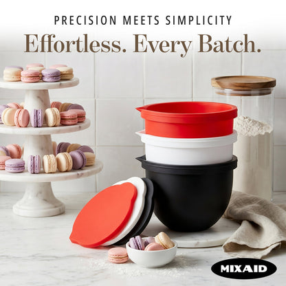 Stackable red, white and black bowl liners