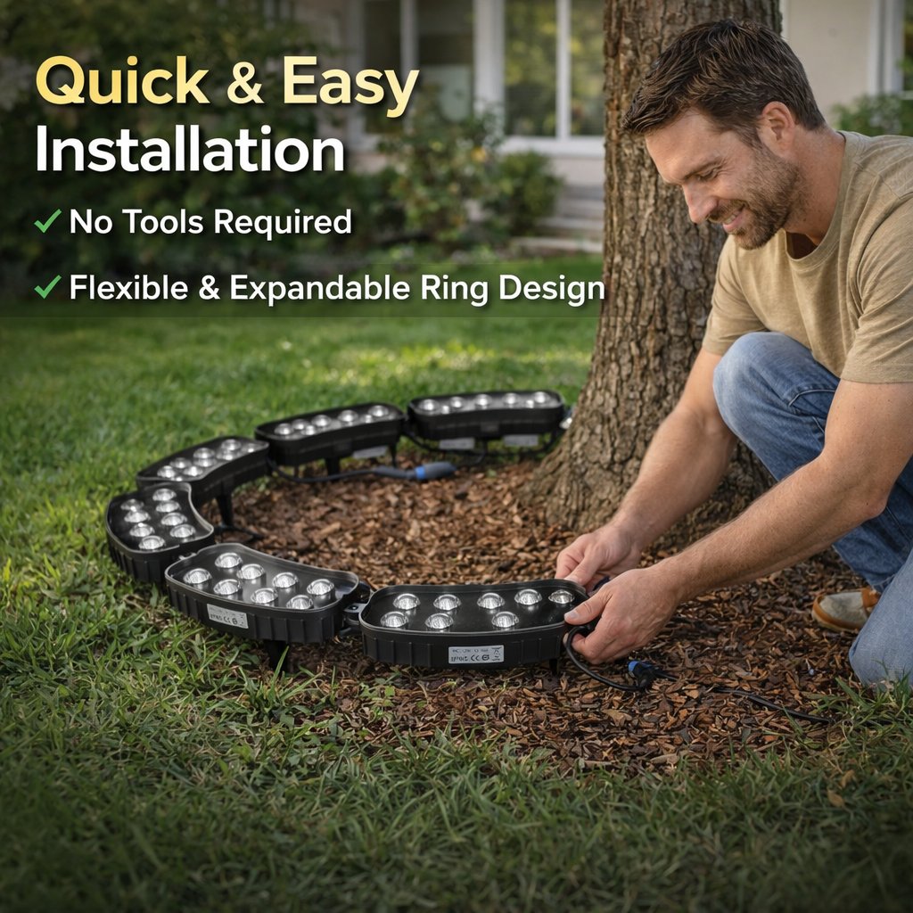 🌳 LED Ring Tree Light | Outdoor Waterproof Landscape Spotlight