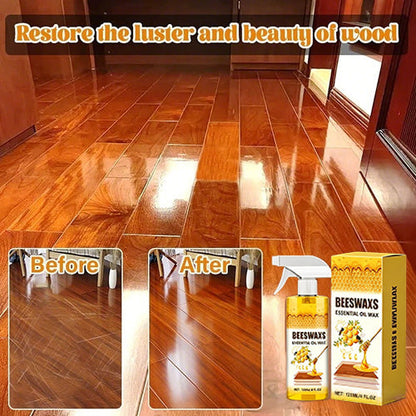 Wooden floor polishing demonstration