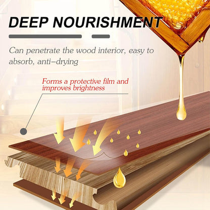 Beeswax-based wood care illustration