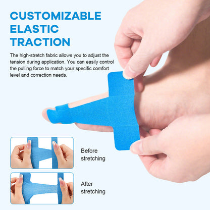 Adjustable elastic tape during application