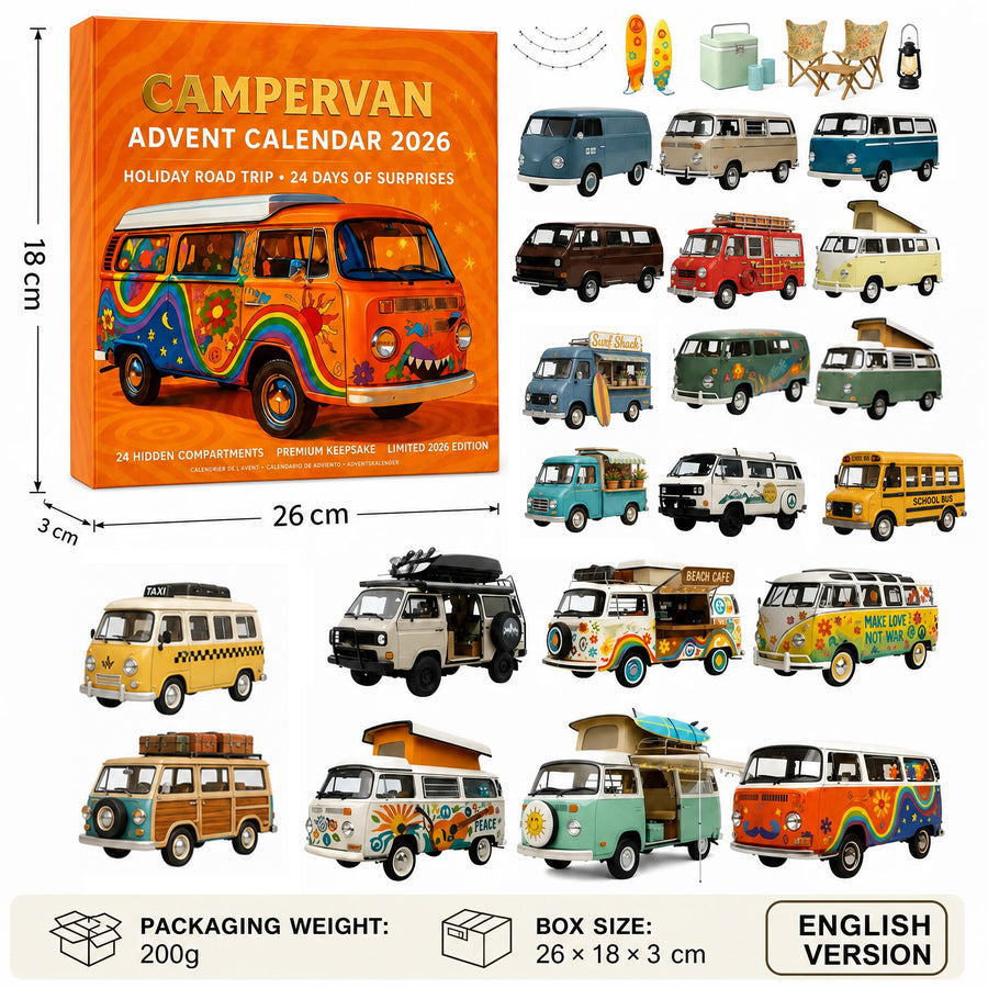 Campervan calendar box dimensions and included designs
