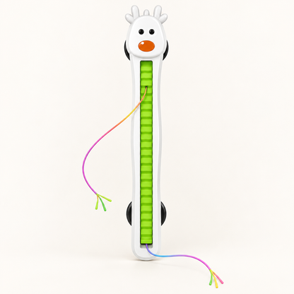 AI-generated product illustration: studio view of the rechargeable door-mounted cat toy
