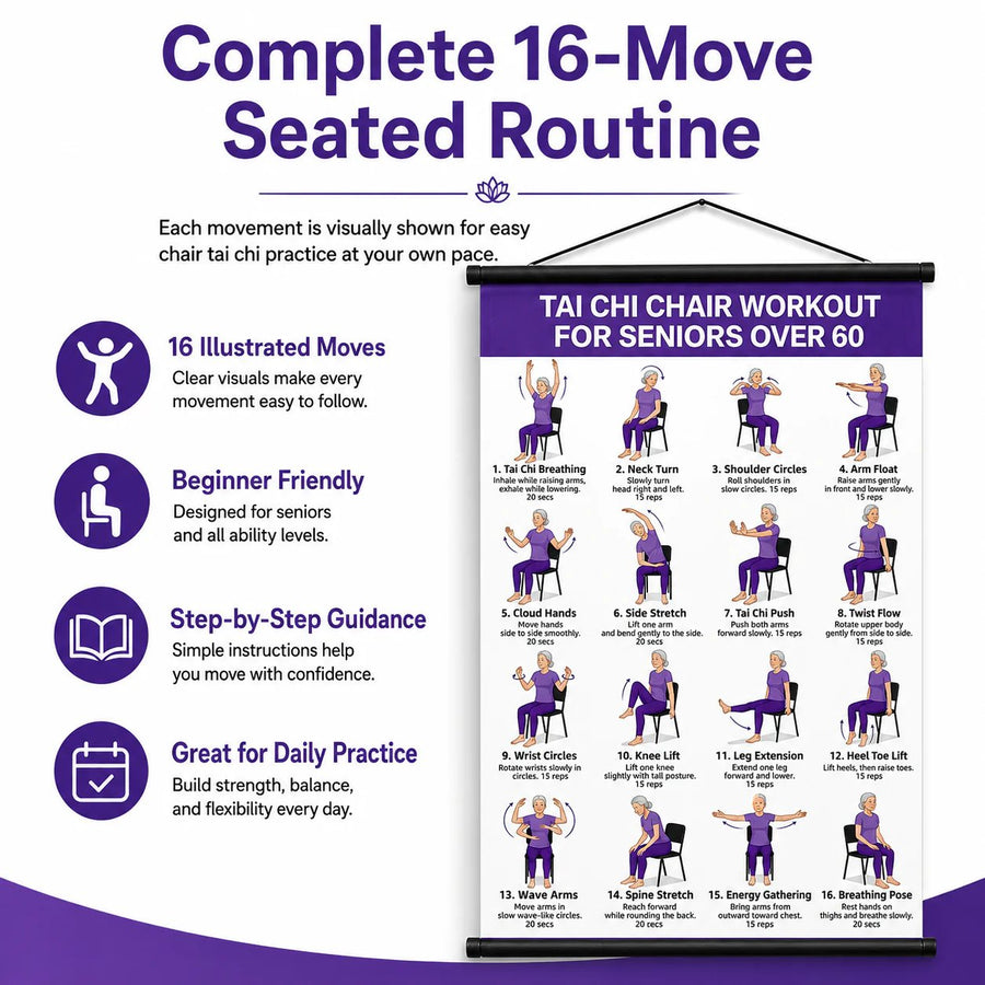 Complete 16-move seated Tai Chi exercise routine