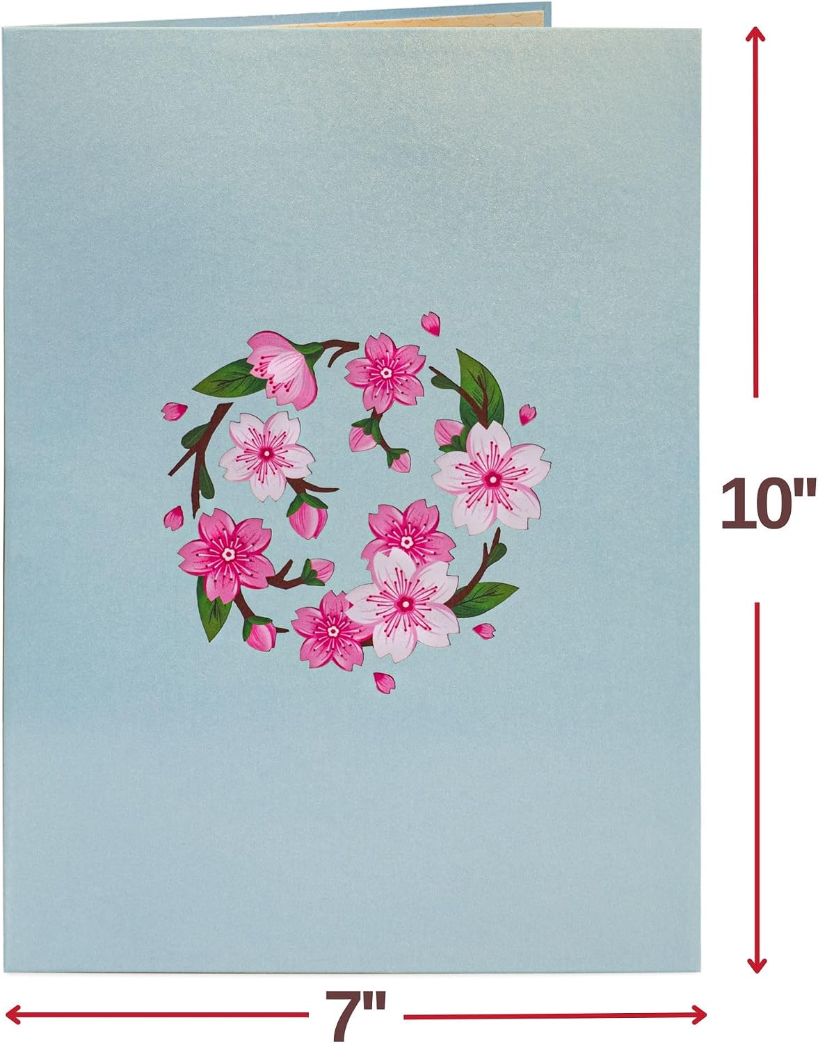 Folded card dimensions: 10 inches tall by 7 inches wide