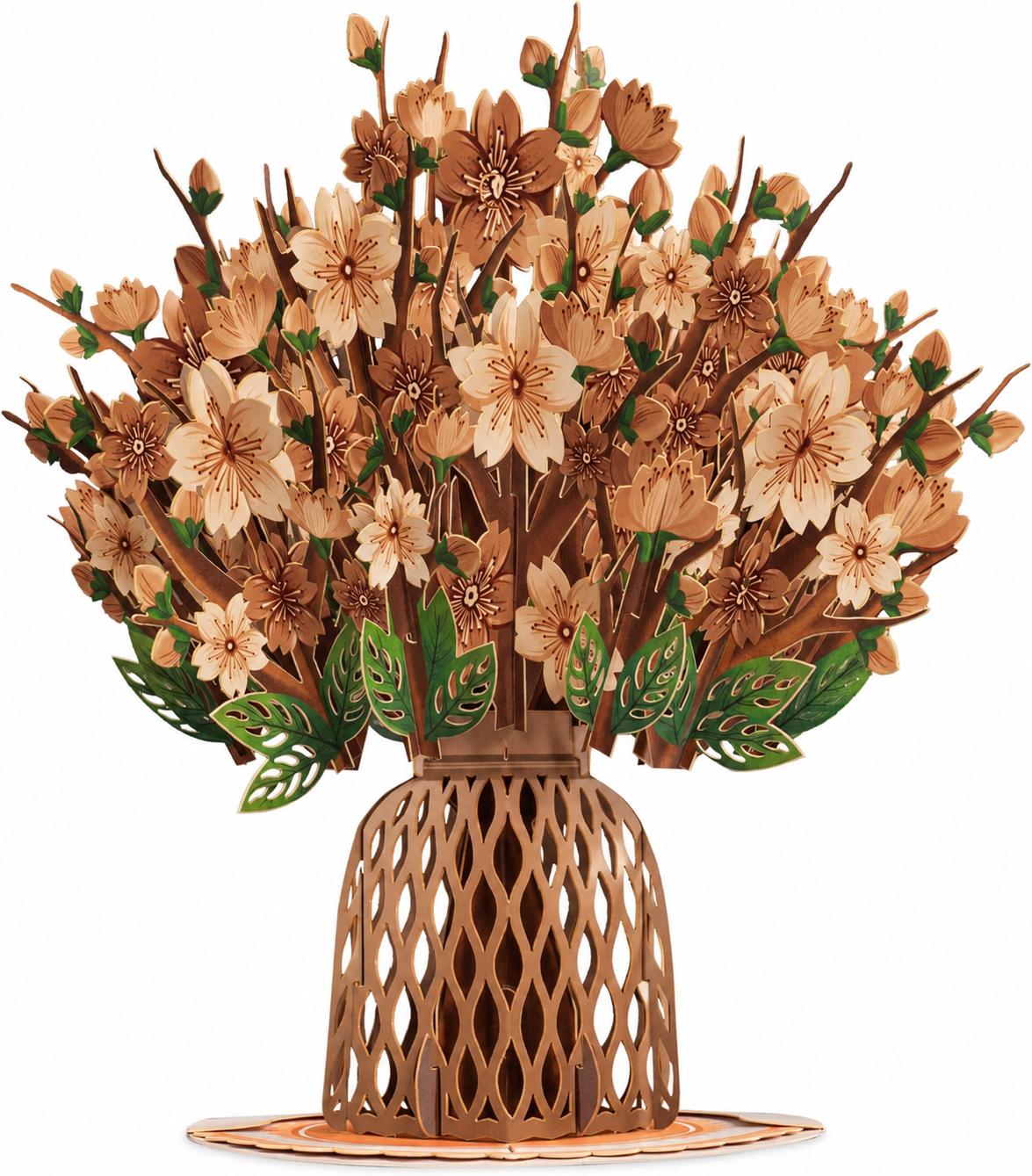 Brown cherry blossom paper bouquet — AI-generated color variant