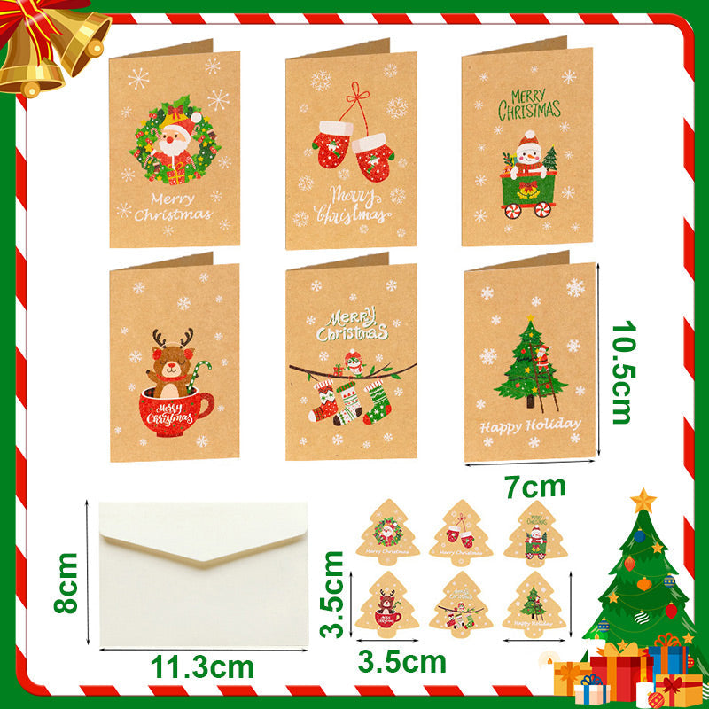 Christmas greeting cards Set A with envelopes and stickers