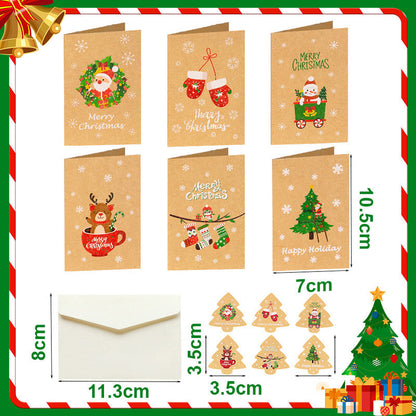 Christmas greeting cards Set A with envelopes and stickers