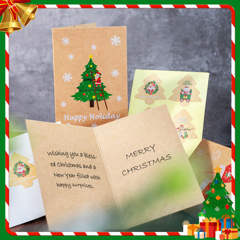 Christmas greeting cards Set A with envelopes and stickers