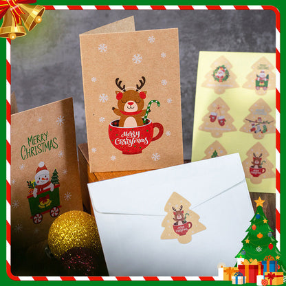 Christmas greeting cards Set A with envelopes and stickers