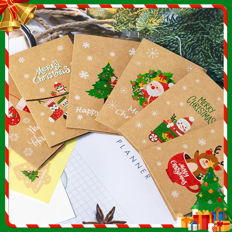 Christmas greeting cards Set A with envelopes and stickers