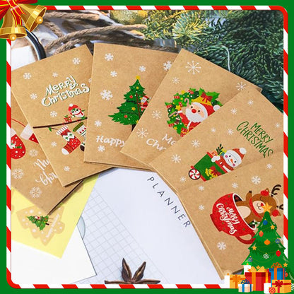 Christmas greeting cards Set A with envelopes and stickers