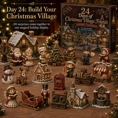 Completed Christmas Village Friends decorative scene