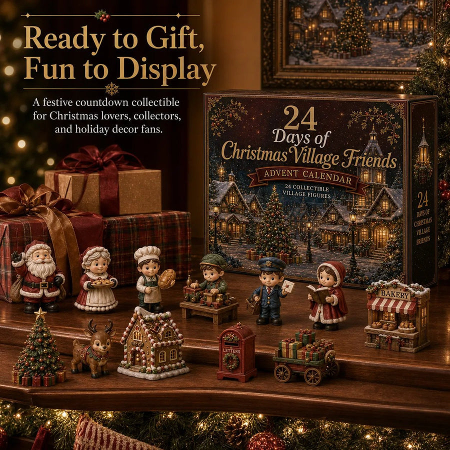 Christmas village advent calendar gift display