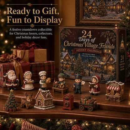 Christmas village advent calendar gift display