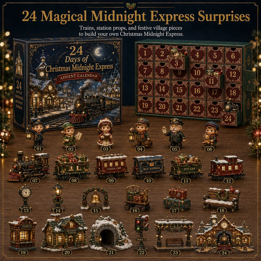 Midnight Express calendar and 24 themed decorative pieces
