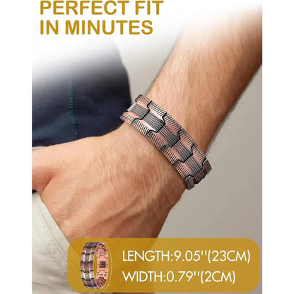 Copper bracelet shown on the wrist