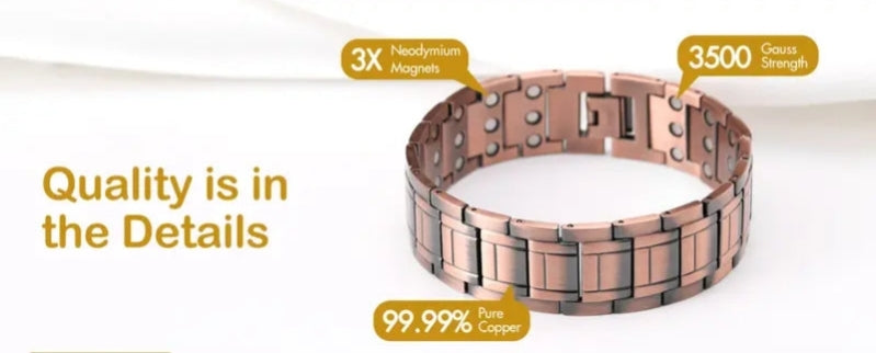 Quality is in the Details — copper bracelet and embedded magnets