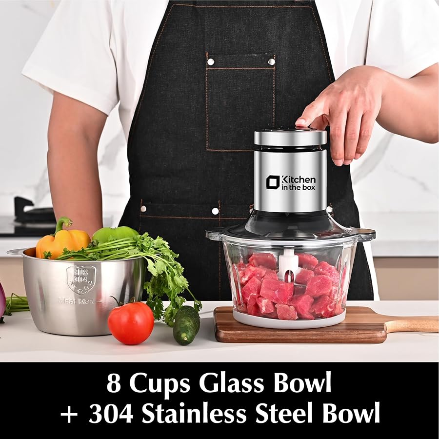 Two 8-cup bowls for separate ingredient preparation