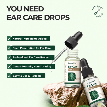 Aravelia™ ear-care bottle and dropper features