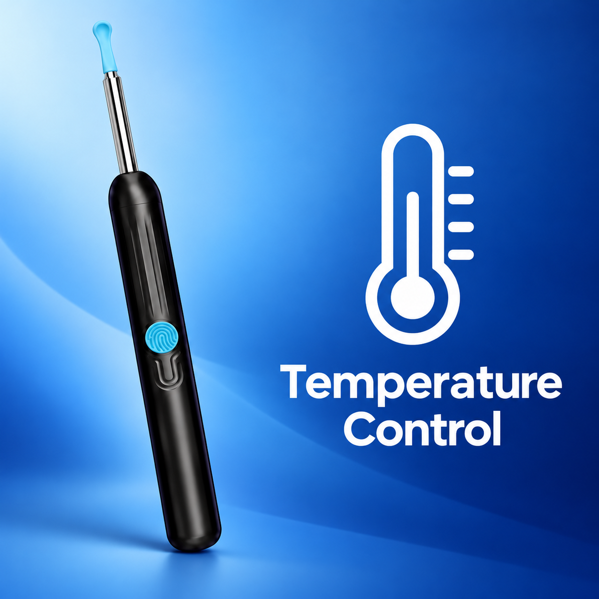 Black ear camera temperature-control feature artwork