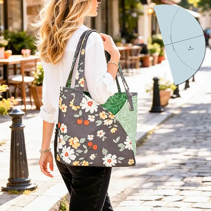 Finished tote example worn over the shoulder