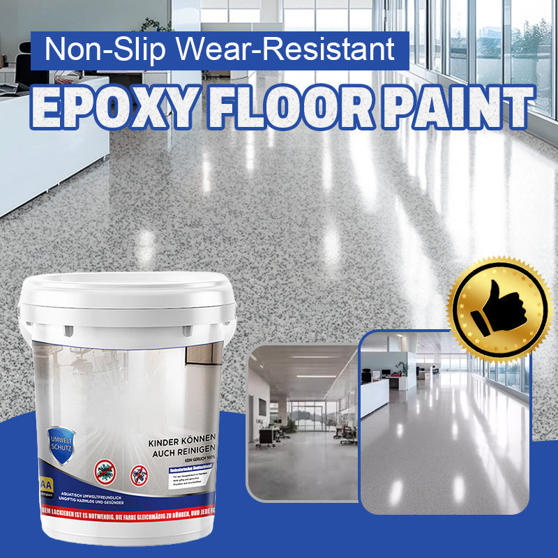 Epoxy floor paint with non-slip wear-resistant finish