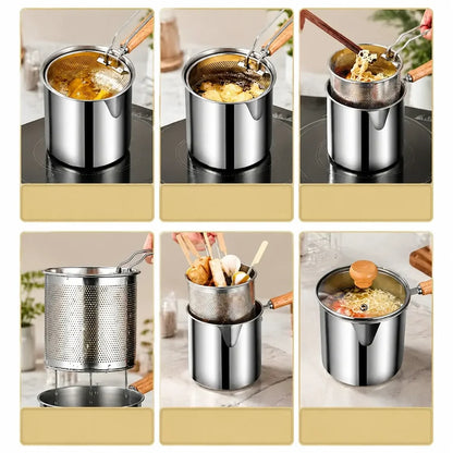 Stainless steel deep fryer set — product view 5