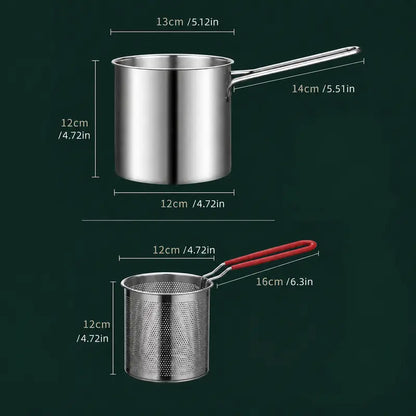 Stainless steel deep fryer set — product view 9