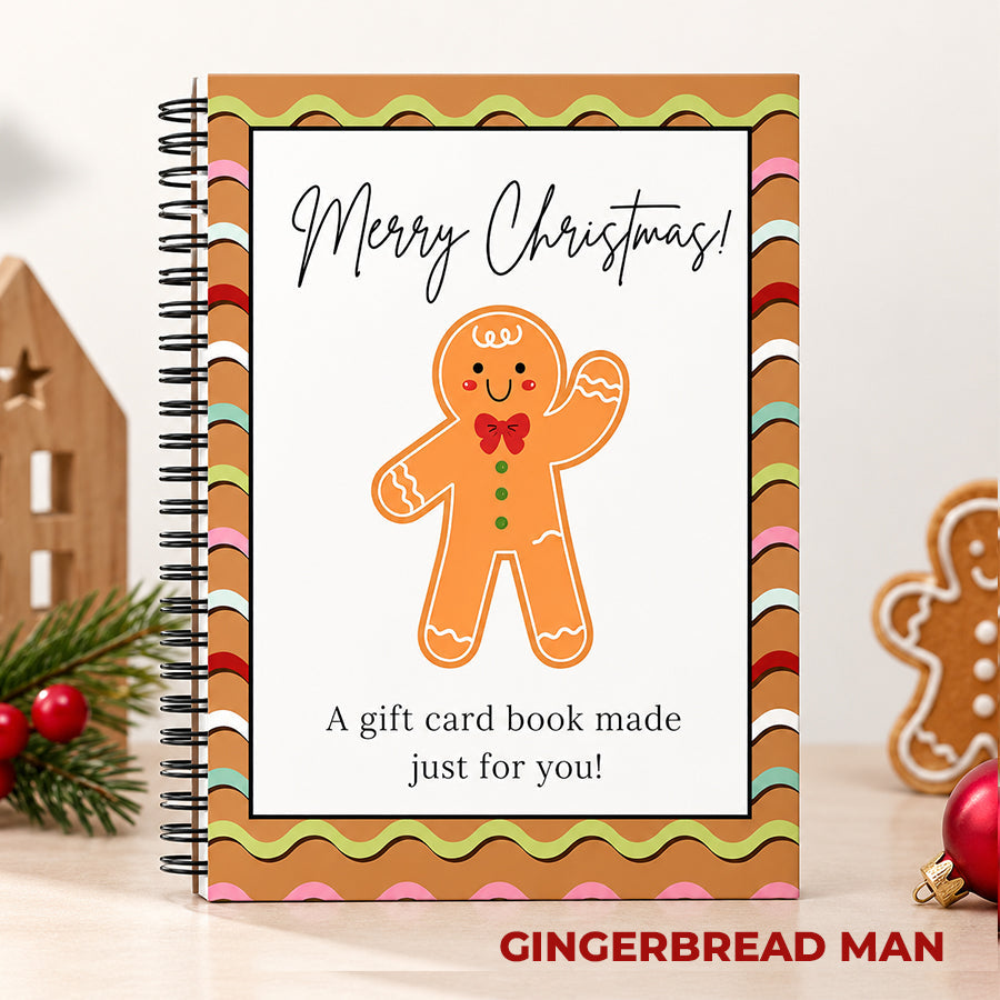 Gingerbread Man Christmas gift card book cover