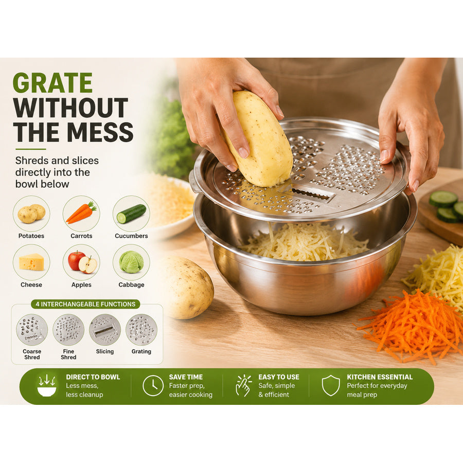 Grating ingredients directly into the bowl