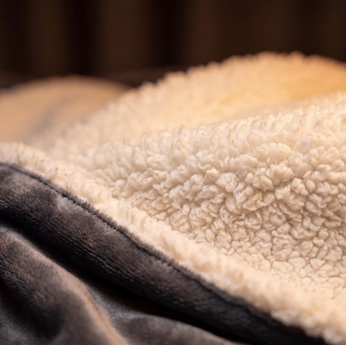 Soft cream lining and grey outer fabric