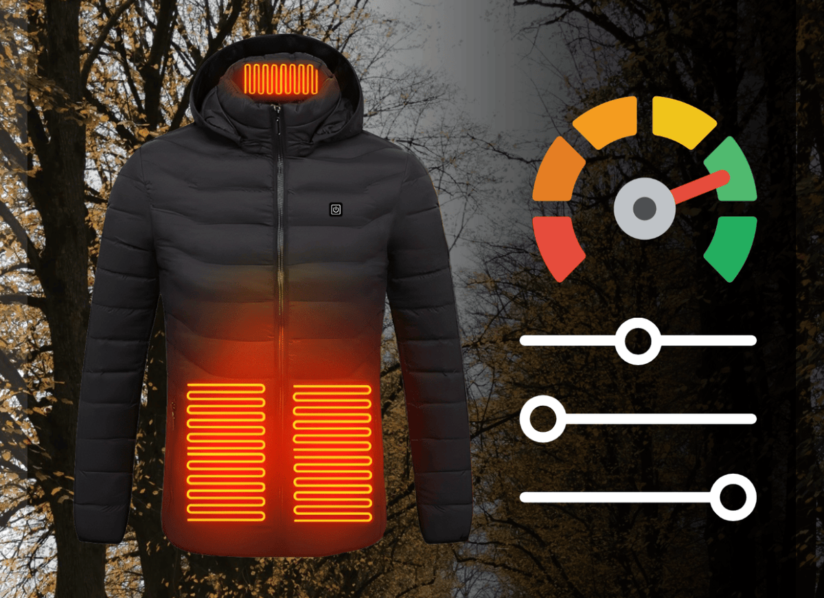 Unisex heated jacket — product feature artwork